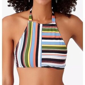 New Anne Cole Studio Striped Halter Bikini Top
